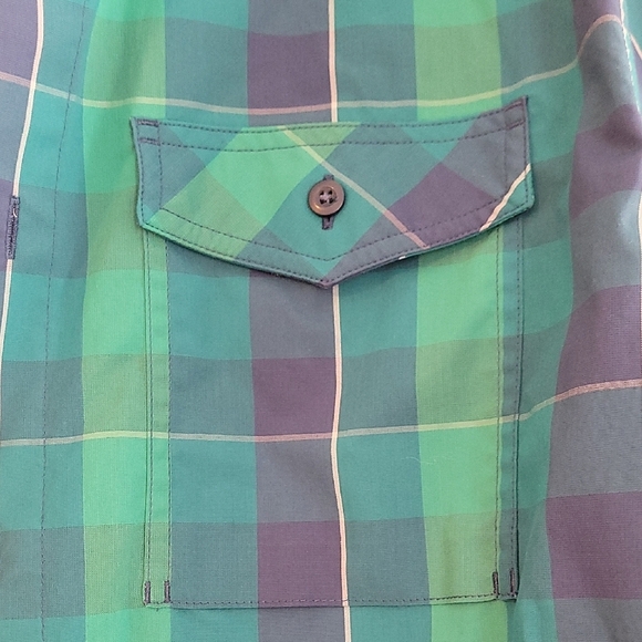 Under Armour Men's Blue and Green Plaid Shirt - Picture 3 of 7